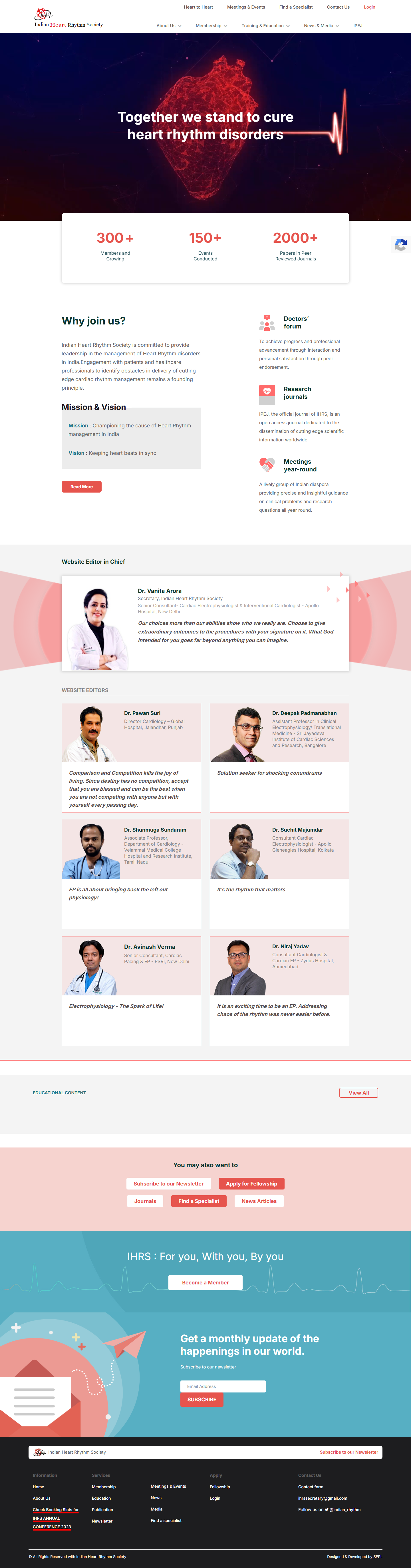 Indian Heart Rhythm Society website homepage